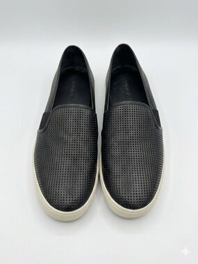 Vince Slip On Sneakers Black Minimalist Quiet Luxury Capsule‎ Wardrobe- Sz 9